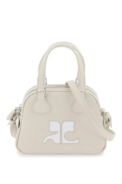 Courrèges Mini Bowling Bag Purse In Grigio