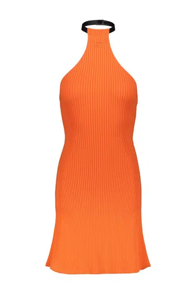 COURRÈGES COURRÈGES MINI CHOCKER RIB KNIT DRESS CLOTHING