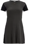 Courrèges Contrast-frame Cotton Mini Dress In Black
