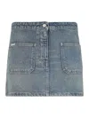 Courrèges Blue 2-pocket Denim Miniskirt In Blue