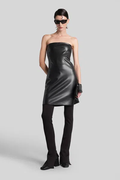 Courrèges Strapless Mini Dress With Back Strap Detail In Black