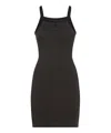 Courrèges Contrast Cotton Jersey Mini Dress In Green