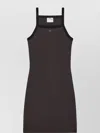 Courrèges Contrast Cotton Jersey Mini Dress In Brown