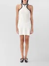 Courrèges White Mini Dress With Navy Blue Trim