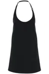 COURRÈGES BLACK MINI DRESS WITH STRAP AND BUCKLE DETAIL FOR WOMEN