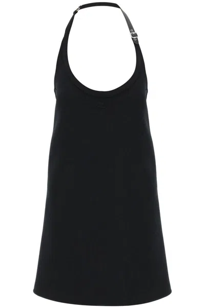 COURRÈGES MINI DRESS WITH STRAP AND BUCKLE DETAIL.