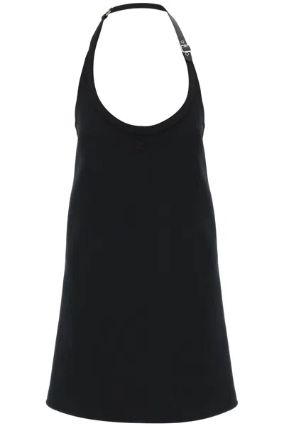 Courrèges Courreges Mini Dress With Strap And Buckle Detail. In Black