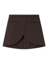 Courrèges Ellipse Mini Skirt In Brown