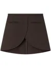 Courrèges Ellipse Mini Skirt In Mud Brown