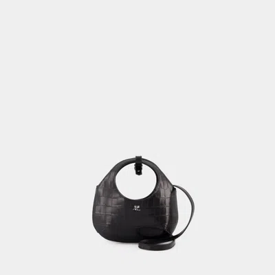 Courrèges Mini Holy Croco Bag - Courreges - Leather - Black