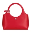 Courrèges Holy Day Mini Leather Top Handle Bag In Red