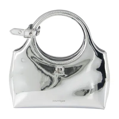 Courrèges Mini Holy Day Mirror Purse In Silver
