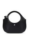 Courrèges Mini Holy Leather Tote Bag In Black