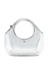 Courrèges Mini Holy Metallic-effect Tote Bag In Silver
