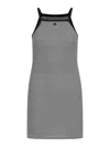 Courrèges Knee Length Halter Neck Houndstooth Dress In Black