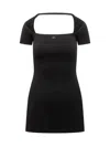 Courrèges Women's "hyperbole Mini Ribbed Jersey Dress With In Black