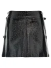 Courrèges Multi Sangle Vynil Mini Skirt In Black