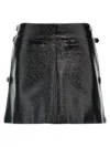 Courrèges Multi Sangle Vynil Mini Skirt In Black