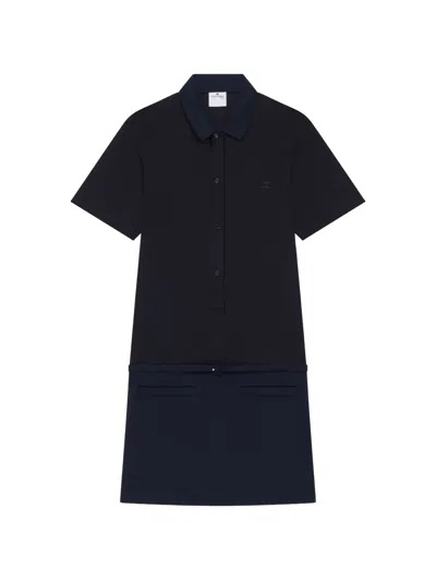Courrèges Mini Polo Dress In Black