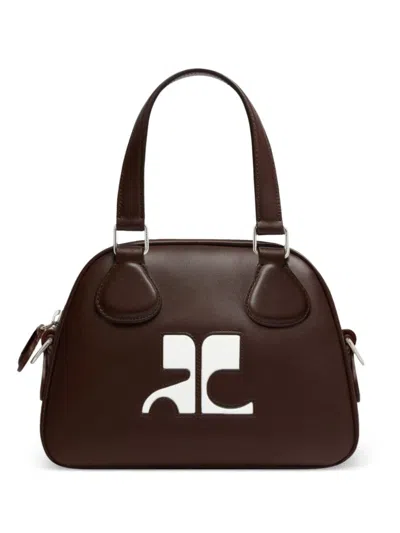 Courrèges Reedition Bowling Leather Bag In 褐色