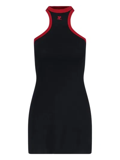Courrèges Courreges Black Cotton Mini Dress