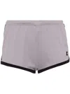 Courrèges Mini Shorts Contrasting Trim In Smocked Grey / Black