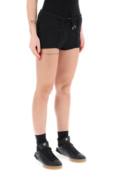 Courrèges Mini Shorts In Jersey Interlock In Black