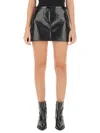 Courrèges Trapeze-silhouette Vinyl Miniskirt In Black