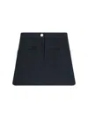 Courrèges 2-pocket Twill Mini Skirt In Black  