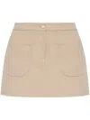 Courrèges Courreges Women Mini-skirt 2-pockets Twill In Beige