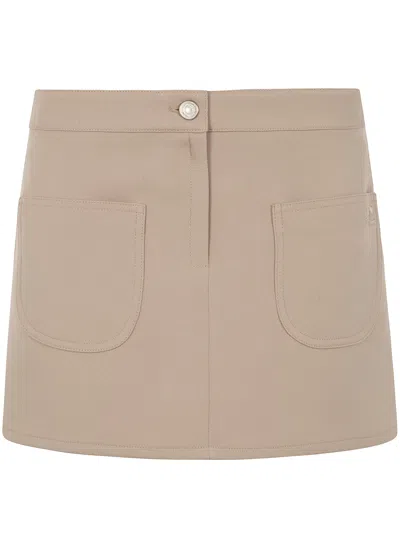 Courrèges Mini-skirt 2-pockets Twill By Courreges In Sand