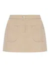 Courrèges Courreges Women Mini-skirt 2-pockets Twill In Color Carne Y Neutral