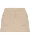 Courrèges Courreges Women Mini-skirt 2-pockets Twill In Neutral