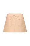 Courrèges Mini-skirt 2-pockets Twill In Sand