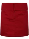 Courrèges Mini Skirt Belted Polycotton In Red