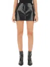 Courrèges Black Mini Skirt With Structured Silhouette In Black