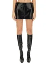 Courrèges Black Mini Skirt With Structured Silhouette In Black