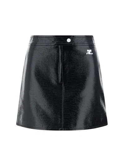 Courrèges Mini Skirt In Black