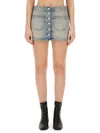 Courrèges Classic Light Wash Denim Mini Skirt In Blue