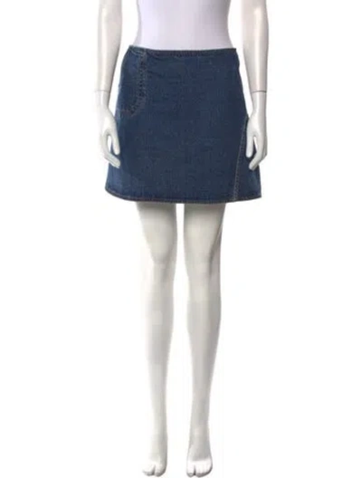 Pre-owned Courrèges Mini Skirt In Blue