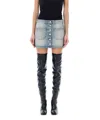 Courrèges Denim Mini Skirt In Blue