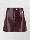 Courrèges Burgundy Reedition Vinyl Miniskirt