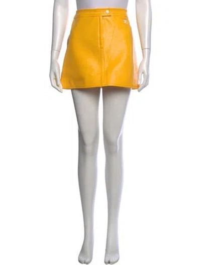 Pre-owned Courrèges Mini Skirt In Yellow