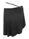 Courrèges Slash Ellipse Crepe Jerse Mini Skirt In Black
