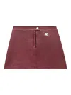 Courrèges A-line Skirt In Dark Red Stretch-cotton Faux Leather In Red