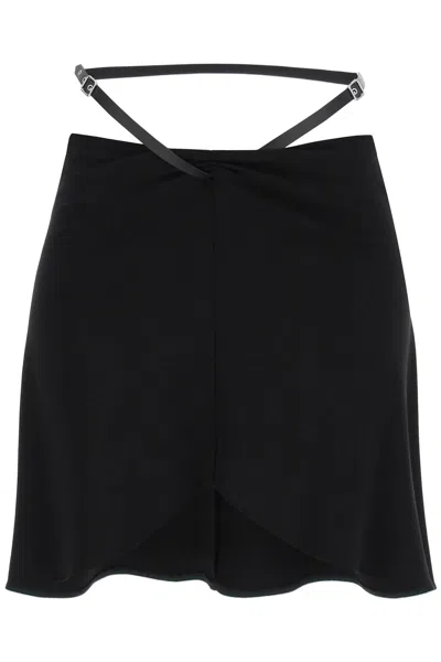 Courrèges Minigonna Slash Ellipse In Jersey Crêpe In Black