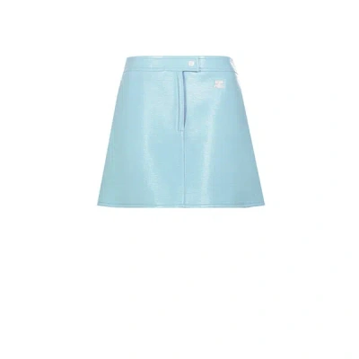 Courrèges Reedition Vinyl Mini Skirt In Bleu