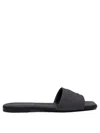Courrèges Minimalist Grey Leather And Cotton Sandals In Multi