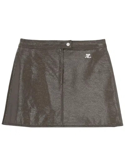 Courrèges Miniskirt "reedition" In Brown
