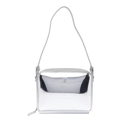 Courrèges Mirror Chained Cloud Bag In Silver